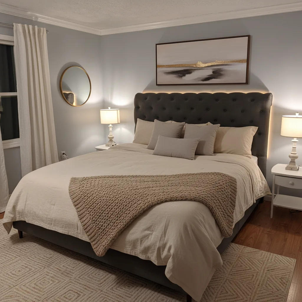 Schlafzimmer nach einer KI-Raum-Umgestaltung